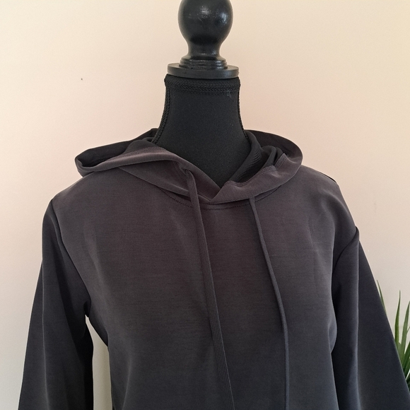 Lazy Pants Brushed Sueded Hoodie Grey Small Cozy Sweatshirt Casual - Picture 8 of 16